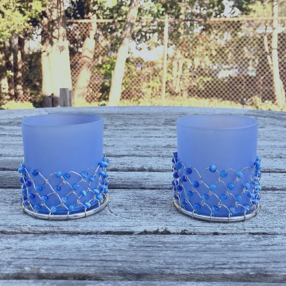 NWT🆕Hallmark Beaded Votive Candle Holders - Set of 2 - Picture 3 of 7